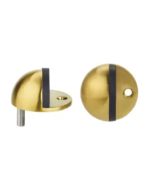 Click Here To Enlarge This Photo Of ZAS06B-FSB - Zoo Hardware Oval Floor Mounted Door Stop 45mm &lpar;Face Fix&rpar; Favo Satin Brass Finish