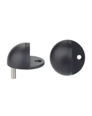 Click Here To Enlarge This Photo Of ZAS06B-PCB - Zoo Hardware Oval Floor Mounted Door Stop 45mm &lpar;Face Fix&rpar; Powder Coated Black Finish