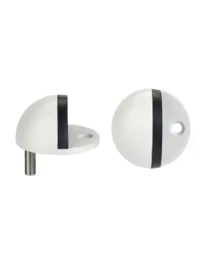 Click Here To Enlarge This Photo Of ZAS06B-PCW - Zoo Hardware Oval Floor Mounted Door Stop 45mm &lpar;Face Fix&rpar; Powder Coated White Finish