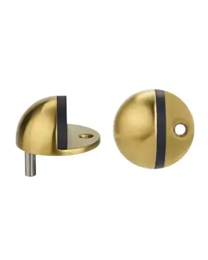 Click Here To Enlarge This Photo Of ZAS06B-PVDSB - Zoo Hardware Oval Floor Mounted Door Stop 45mm &lpar;Face Fix&rpar; PVD Satin Brass Finish