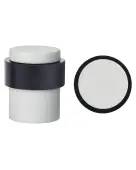 ZAS85-PCW - Zoo Hardware Floor Mounted Round Collared Door Stop with Flat Top &lpar;35mm dia&rpar; Powder Coated Matt White
