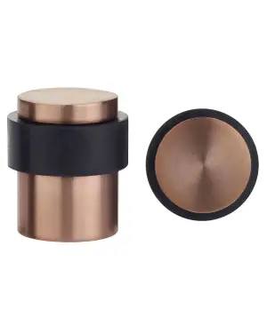 Click Here To Enlarge This Photo Of ZAS85-TRG - Zoo Hardware Floor Mounted Round Collared Door Stop with Flat Top &lpar;35mm dia&rpar; Tuscan Rose Gold