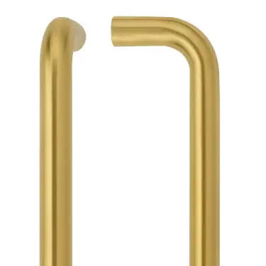 Click Here To Enlarge This Photo Of ZCSD300-PVDSB - Zoo Hardware 300mm x 19mm Bolt Through 'D' Pull Handle &lpar;Grade 304&rpar; PVD Satin Brass