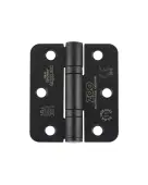 ZHSS7667R-PCB - Zoo Hardware Grade 11 CE Fire Rated Ball Bearing Hinges &lpar;Radius&rpar; 76 x 67 x 2&period;5mm - Powder Coated Black