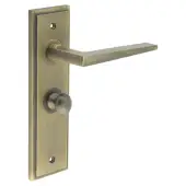 BUR-10AB-453AB-80AB Frelan Hardware Burlington 'Mayfair' Door Handles on 57mm Bathroom Backplate with Antique Brass Turn & Release &lpar;Inner 1&rpar;