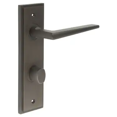 Click Here To Enlarge This Photo Of BUR-10DB-456DB-81DB Frelan Hardware Burlington 'Mayfair' Door Handles on 78mm DIN Bathroom Backplate with Dark Bronze Turn & Release &lpar;Inner 3&rpar;