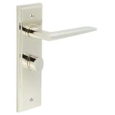 Click Here To Enlarge This Photo Of BUR-10PN-453PN-81PN Frelan Hardware Burlington 'Mayfair' Door Handles on 57mm Bathroom Backplate with Polished Nickel Turn & Release &lpar;Inner 3&rpar;