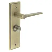 BUR-20AB-453AB-80AB Frelan Hardware Burlington 'Knightsbridge' Door Handles on 57mm Bathroom Backplate with Antique Brass Turn & Release &lpar;Inner 1&rpar;