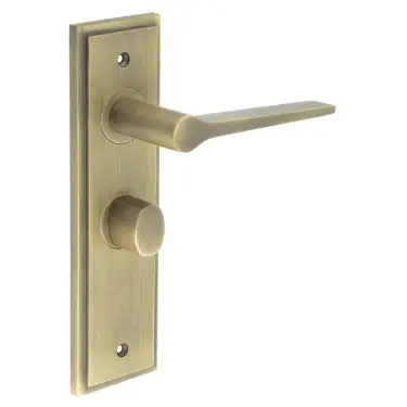 Click Here To Enlarge This Photo Of BUR-20AB-453AB-81AB Frelan Hardware Burlington 'Knightsbridge' Door Handles on 57mm Bathroom Backplate with Antique Brass Turn & Release &lpar;Inner 3&rpar;