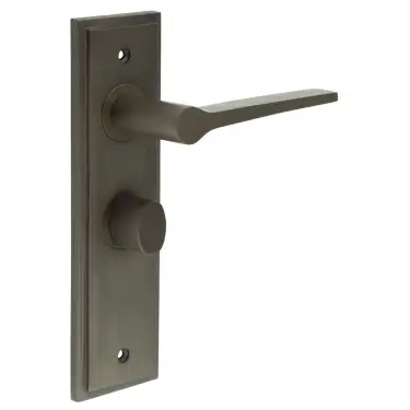 Click Here To Enlarge This Photo Of BUR-20DB-453DB-81DB Frelan Hardware Burlington 'Knightsbridge' Door Handles on 57mm Bathroom Backplate with Dark Bronze Turn & Release &lpar;Inner 3&rpar;