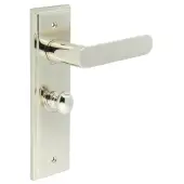 BUR-25PN-453PN-80PN Frelan Hardware Burlington 'Kensington' Door Handles on 57mm Bathroom Backplate with Polished Nickel Turn & Release &lpar;Inner 1&rpar;