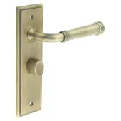 BUR-35AB-453AB-81AB Frelan Hardware Burlington 'Highgate' Door Handles on 57mm Bathroom Backplate with Antique Brass Turn & Release &lpar;Inner 3&rpar;