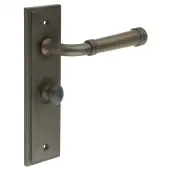 BUR-35DB-453DB-80DB Frelan Hardware Burlington 'Highgate' Door Handles on 57mm Bathroom Backplate with Dark Bronze Turn & Release &lpar;Inner 1&rpar;