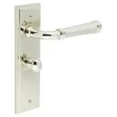 BUR-35PN-453PN-80PN Frelan Hardware Burlington 'Highgate' Door Handles on 57mm Bathroom Backplate with Polished Nickel Turn & Release &lpar;Inner 1&rpar;