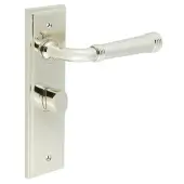 BUR-35PN-453PN-81PN Frelan Hardware Burlington 'Highgate' Door Handles on 57mm Bathroom Backplate with Polished Nickel Turn & Release &lpar;Inner 3&rpar;
