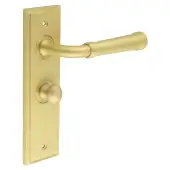 BUR-35SB-453SB-80SB Frelan Hardware Burlington 'Highgate' Door Handles on 57mm Bathroom Backplate with Satin Brass Turn & Release &lpar;Inner 1&rpar;
