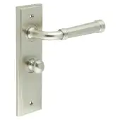 BUR-35SN-453SN-80SN Frelan Hardware Burlington 'Highgate' Door Handles on 57mm Bathroom Backplate with Satin Nickel Turn & Release &lpar;Inner 1&rpar;