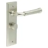 BUR-35SN-453SN-81SN Frelan Hardware Burlington 'Highgate' Door Handles on 57mm Bathroom Backplate with Satin Nickel Turn & Release &lpar;Inner 3&rpar;