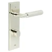 BUR-40PN-456PN-81PN Frelan Hardware Burlington 'Piccadilly' Door Handles Bathroom 78mm DIN Backplate with Polished Nickel Turn & Release &lpar;Inner 3&rpar;