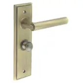 BUR-45AB-453AB-80AB Frelan Hardware Burlington 'Richmond' Door Handles on 57mm Bathroom Backplate with Antique Brass Turn & Release &lpar;Inner 1&rpar;