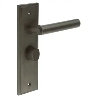Click Here To Enlarge This Photo Of BUR-45DB-453DB-81DB Frelan Hardware Burlington 'Richmond' Door Handles on 57mm Bathroom Backplate with Dark Bronze Turn & Release &lpar;Inner 3&rpar;