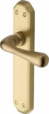 Click Here To Enlarge This Photo Of V7060-SB Heritage Brass Door Handle Lever Latch Charlbury Design Satin Brass Finish
