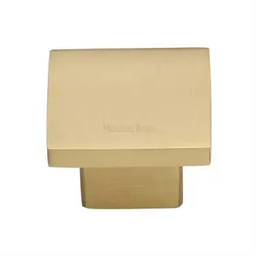 Click Here To Enlarge This Photo Of C1254 40-SB Heritage Brass Cabinet Knob Classic Square Design 40mm Satin Brass finish