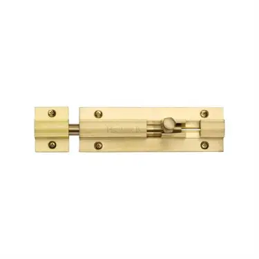 Click Here To Enlarge This Photo Of C1582 4-SB Heritage Brass Door Bolt Straight 4 x 1&period;25 Satin Brass finish