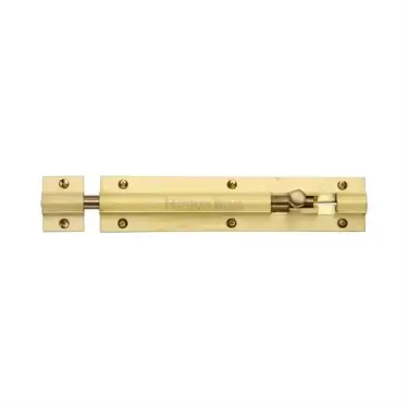 Click Here To Enlarge This Photo Of C1582 6-SB Heritage Brass Door Bolt Straight 6 x 1&period;25 Satin Brass finish
