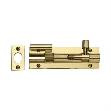 Click Here To Enlarge This Photo Of C1592 4-PB Heritage Brass Door Bolt Necked 4 x 1&period;25 Polished Brass finish