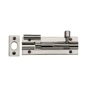 C1592 4-PNF Heritage Brass Door Bolt Necked 4 x 1&period;25 Polished Nickel finish