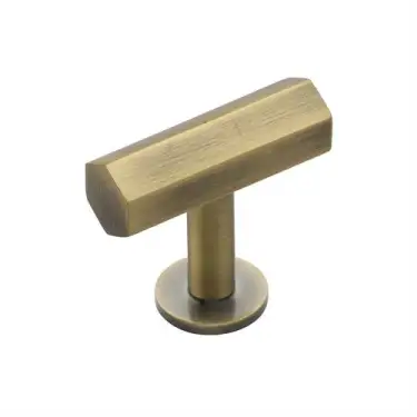 Click Here To Enlarge This Photo Of C2239-AT Heritage Brass Cabinet Knob Hexagon T-Bar Design with Rose 41mm Antique Brass finish