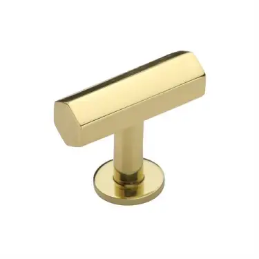 Click Here To Enlarge This Photo Of C2239-PB Heritage Brass Cabinet Knob Hexagon T-Bar Design with Rose 41mm Polished Brass finish