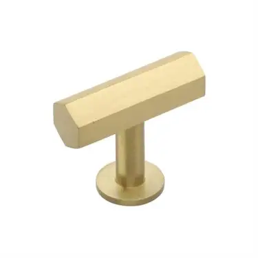 Click Here To Enlarge This Photo Of C2239-SB Heritage Brass Cabinet Knob Hexagon T-Bar Design with Rose 41mm Satin Brass finish