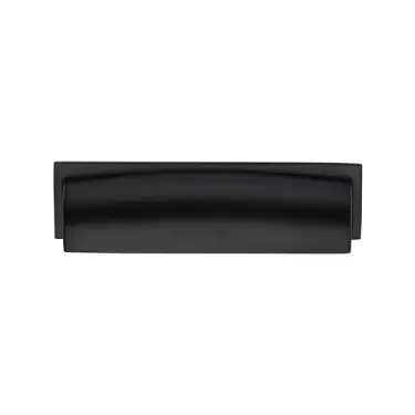 Click Here To Enlarge This Photo Of C2765 96-BKMT Heritage Brass Drawer Pull Shropshire Design 76&sol;96mm ctc Matt Black Finish