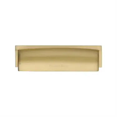 Click Here To Enlarge This Photo Of C2765 96-SB Heritage Brass Drawer Pull Shropshire Design 76&sol;96mm ctc Satin Brass Finish