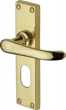 Click Here To Enlarge This Photo Of V725-PB Heritage Brass Door Handle For Oval Profile Plate Windsor Design Polished Brass Finish