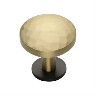 Click Here To Enlarge This Photo Of C3876 32-BSB Heritage Brass Cabinet Knob Round Hammered Design with Rose 32mm Matt Bronze&sol;Satin Brass finish