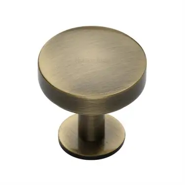 Click Here To Enlarge This Photo Of C3878 32-AT Heritage Brass Cabinet Knob Domed Disc Design with Rose 32mm Antique Brass finish