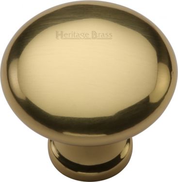 Click Here To Enlarge This Photo Of C113 32-PB Heritage Brass Cabinet Knob Victorian Round Design 32mm Polished Brass Finish