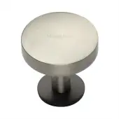C3878 38-BSN Heritage Brass Cabinet Knob Domed Disc Design with Rose 38mm Matt Bronze&sol;Satin Nickel finish