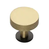 C3882 32-BSB Heritage Brass Cabinet Knob Knurled Disc Design with Rose 32mm Matt Bronze&sol;Satin Brass finish