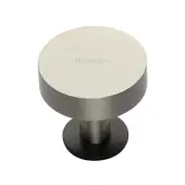 C3885 32-BSN Heritage Brass Cabinet Knob Disc Design with Base 32mm Matt Bronze &sol; Satin Nickel finish