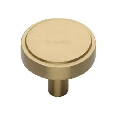 Click Here To Enlarge This Photo Of C3952 38-SB Heritage Brass Cabinet Knob Stepped Disc Design 38mm Satin Brass finish