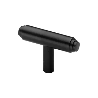 Click Here To Enlarge This Photo Of C4445-BKMT Heritage Brass Cabinet Knob Stepped T-Bar Design 45mm Matt Black finish