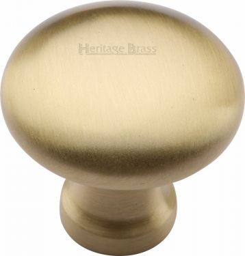 Click Here To Enlarge This Photo Of C113 32-SB Heritage Brass Cabinet Knob Victorian Round Design 32mm Satin Brass Finish
