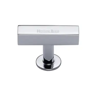 Click Here To Enlarge This Photo Of C4765-PC Heritage Brass Cabinet Knob Symmetrical Square Design 44mm Polished Chrome finish