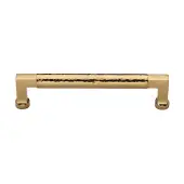 HAM0312 203-PB Heritage Brass Cabinet Pull Bauhaus Hammered Design 203mm ctc Polished Brass Finish