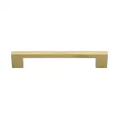 HAM0337 160-SB Heritage Brass Cabinet Pull Metro Hammered Design 160mm ctc Satin Brass Finish