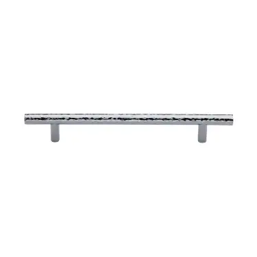 Click Here To Enlarge This Photo Of HAM0361 101-PC Heritage Brass Cabinet Pull T-Bar Hammered Design 101mm ctc Polished Chrome Finish